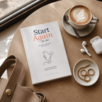 Start Again At 30+ self-discovery journal by Rewritten — a guided journal for women navigating personal growth after 30